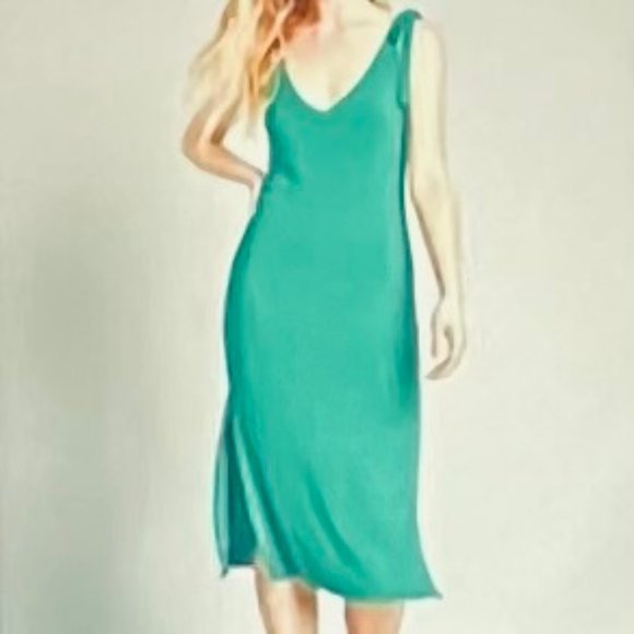 Modcloth Found a Keeper Tie-Shoulder Dress in Green (L) New Without Tags - Picture 3 of 8